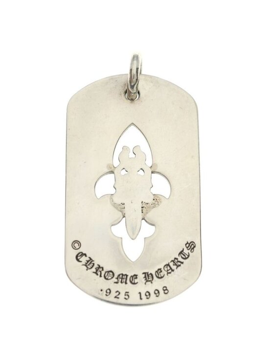 AUTH CHROME HEARTS D TAG LRG AMERICAN FLAG LARGE NECKLACE  Chrome Hearts D Tag Lrg Fle Dag Fudaga Dog Tag Large Necklace Top